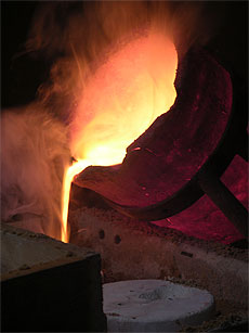 Umschmelzen und Homogenisieren von Zinn